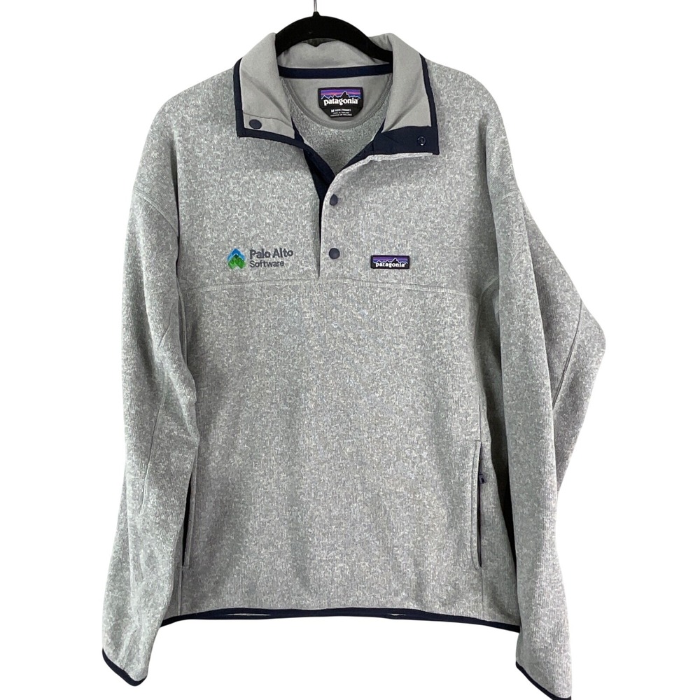 Patagonia Better Sweater Pullover Mens M Grey 1/4 Snap Fleece Palo Alto Software